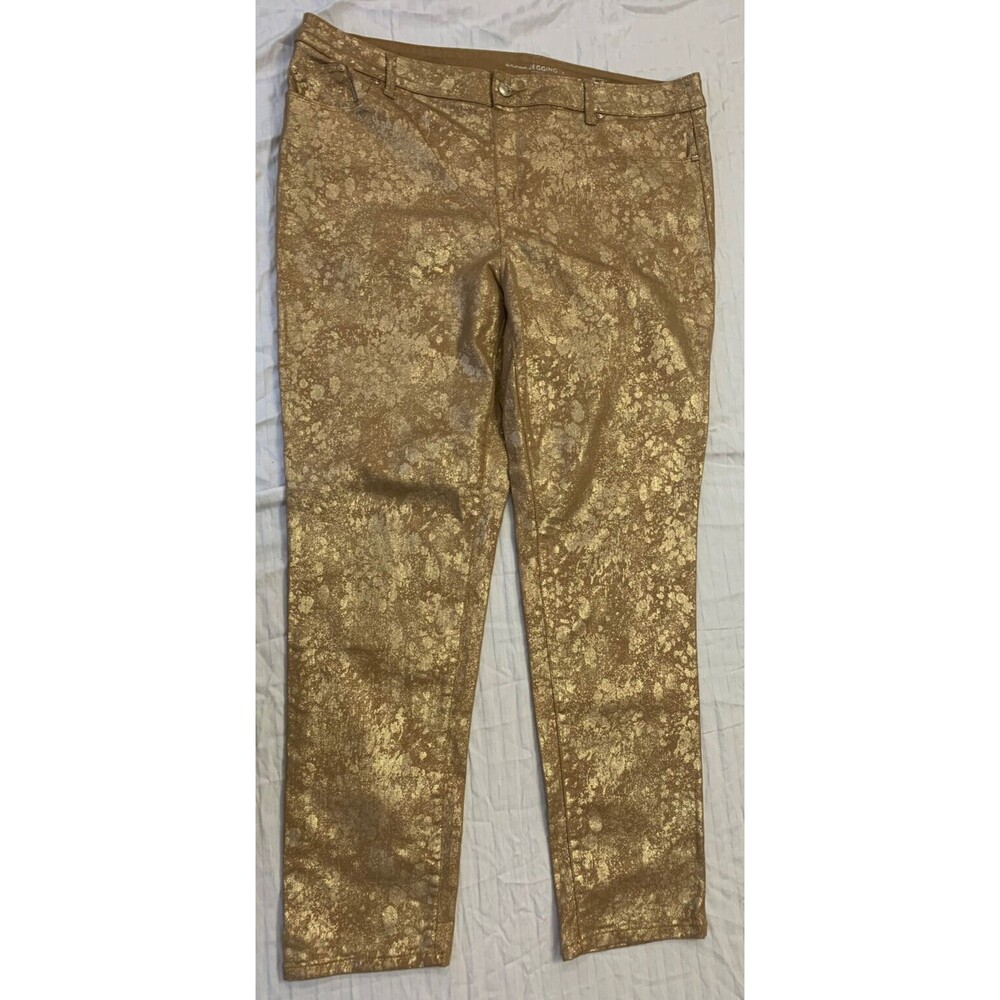 CHICOS PLATINUM JEGGING GLITTERY SPARKLY PANTS SIZE 3 (XL 16)